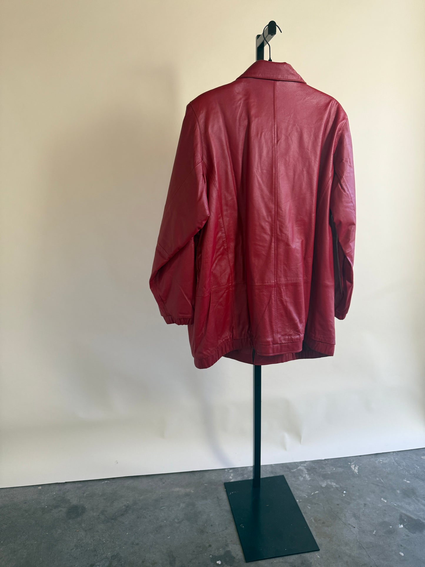 90's Venezia Red Leather Coat