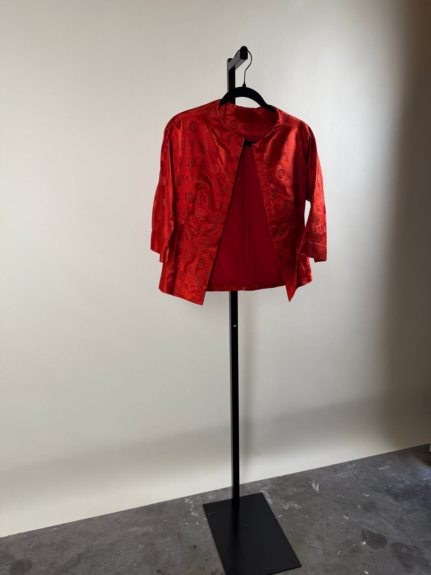 Asian Inspired 60's Satin Cocktail Dress and Jacket Set