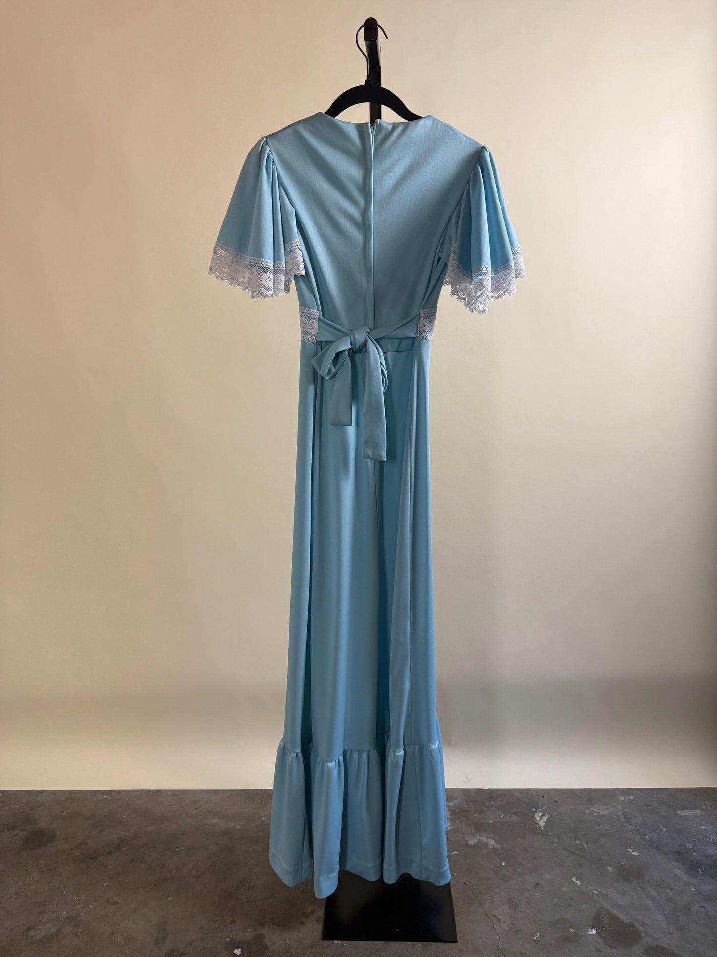 70s Prairie Maxi Dress in Baby Blue