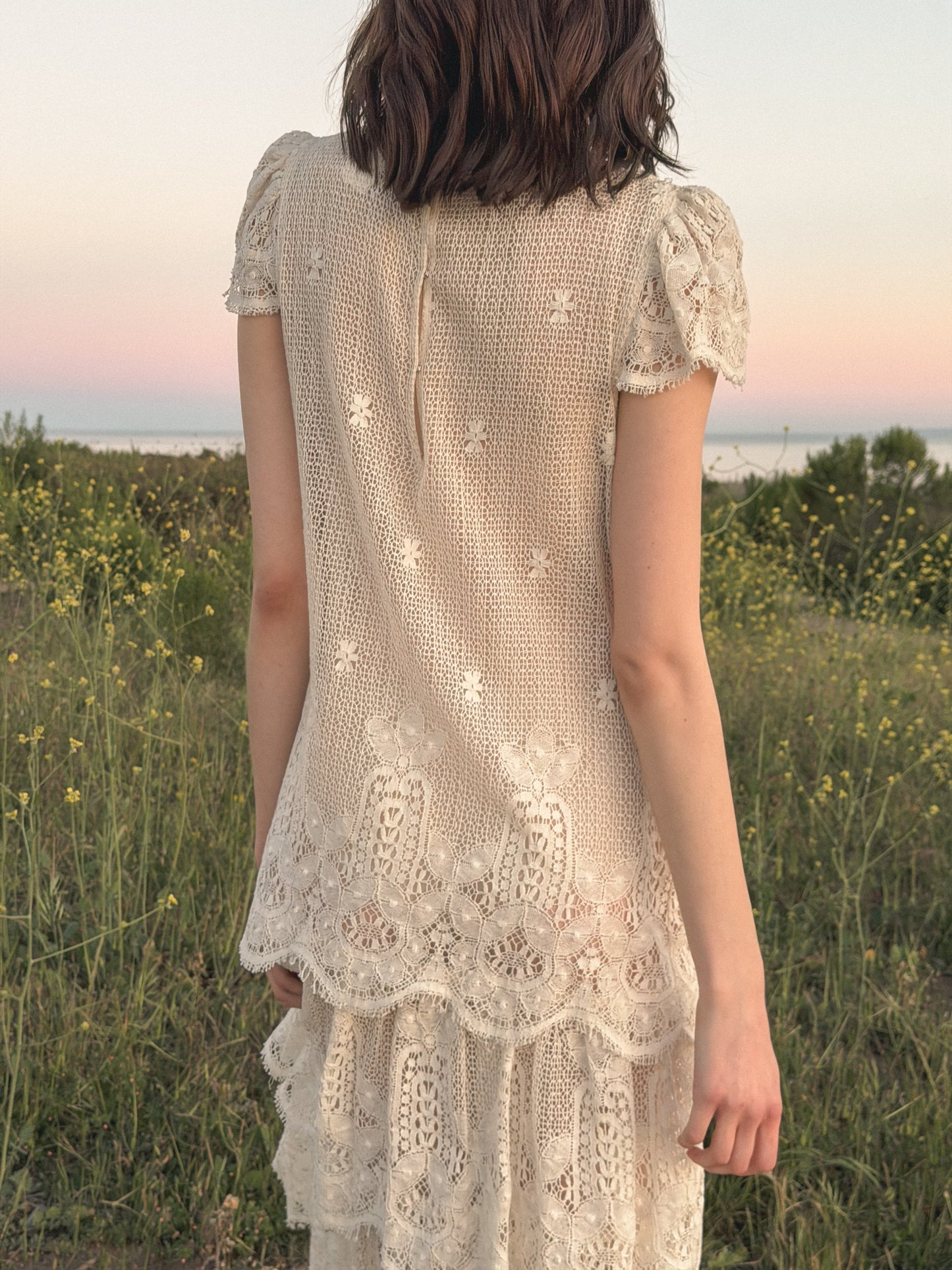 Ivory Lace 1920's Inspired Dress by I.magnin
