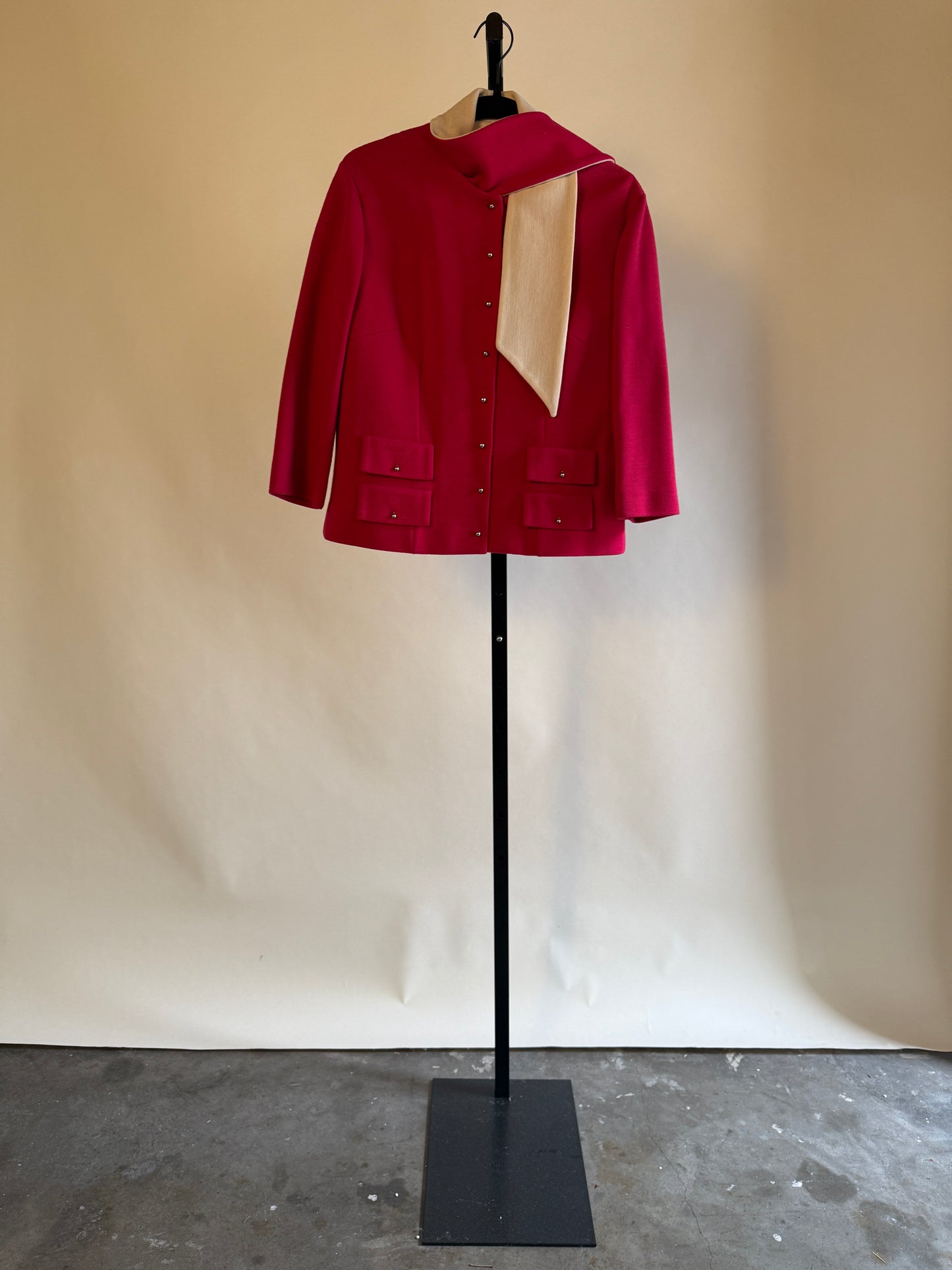 Chic 40s/50s Red and Ivory Travel Suit