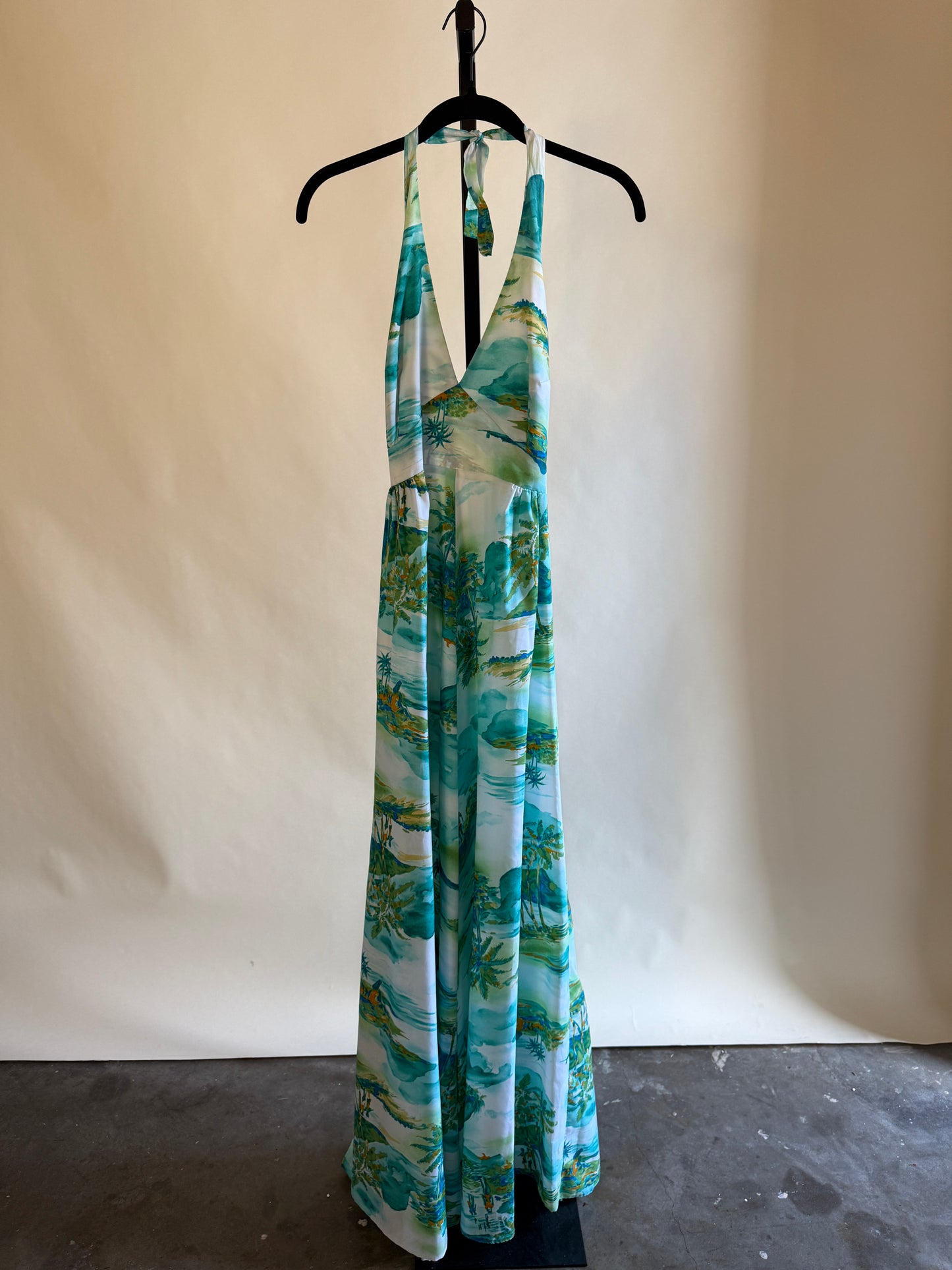 Hawaiian Halter Maxi Dress
