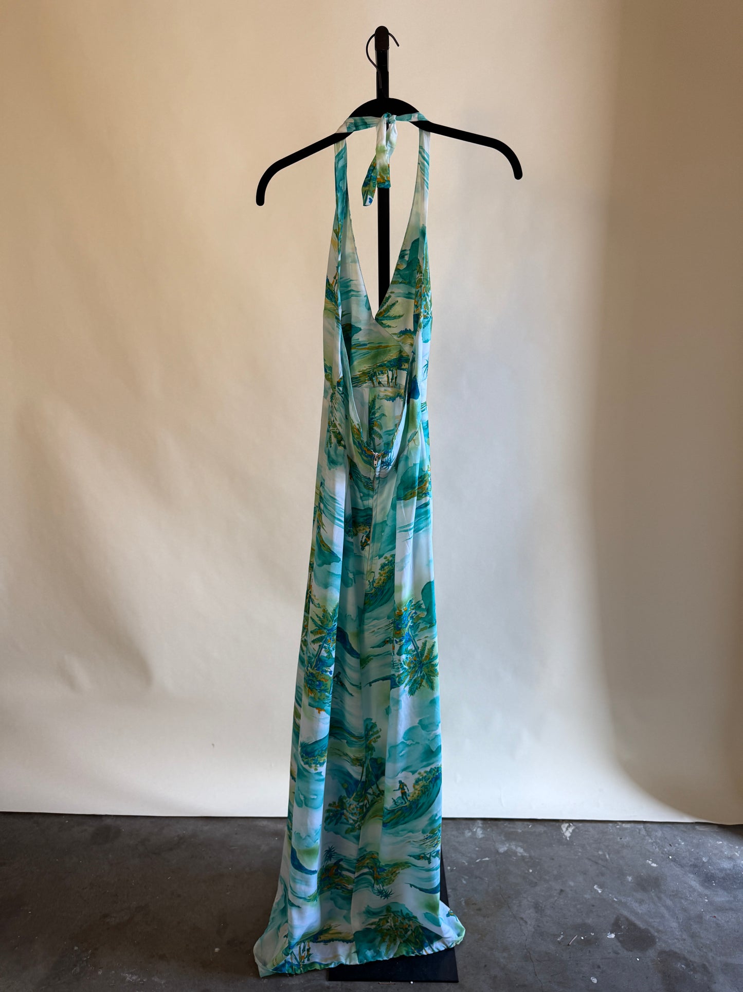 Hawaiian Halter Maxi Dress