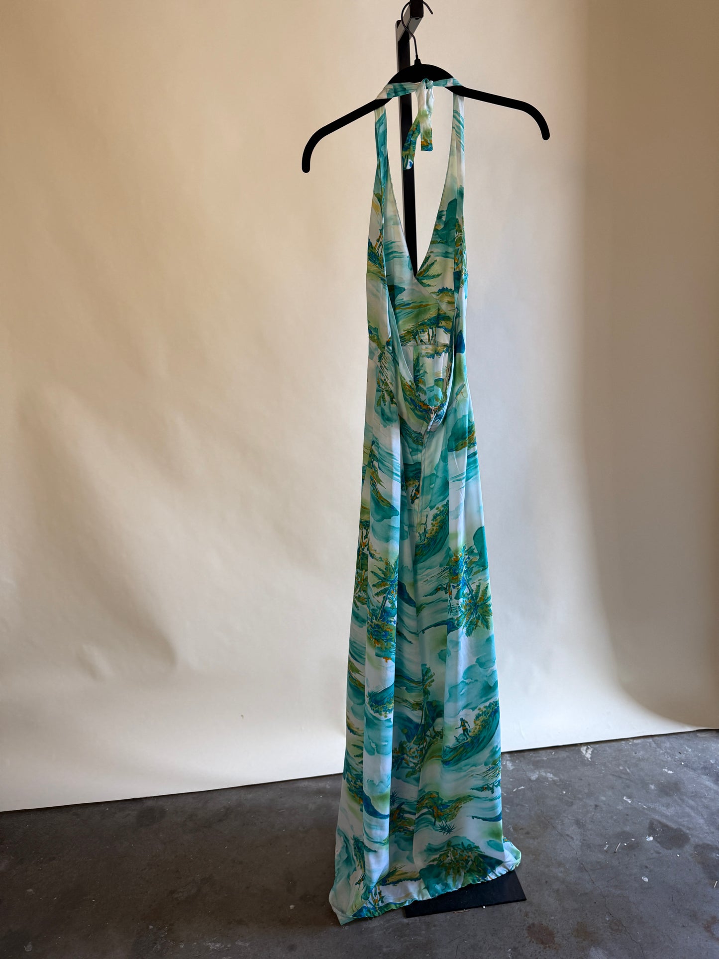 Hawaiian Halter Maxi Dress