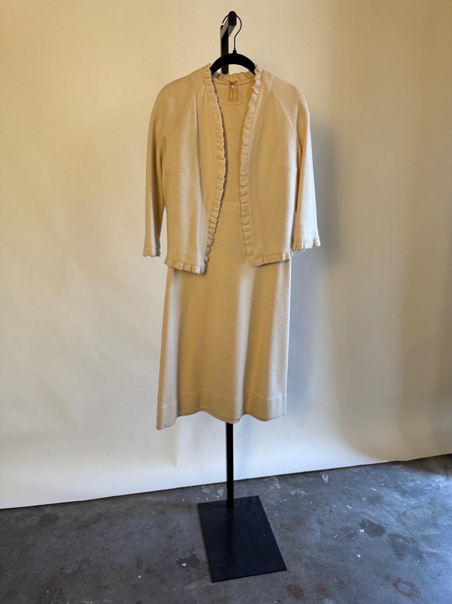 Ivory Wool Dress & Jacket Set