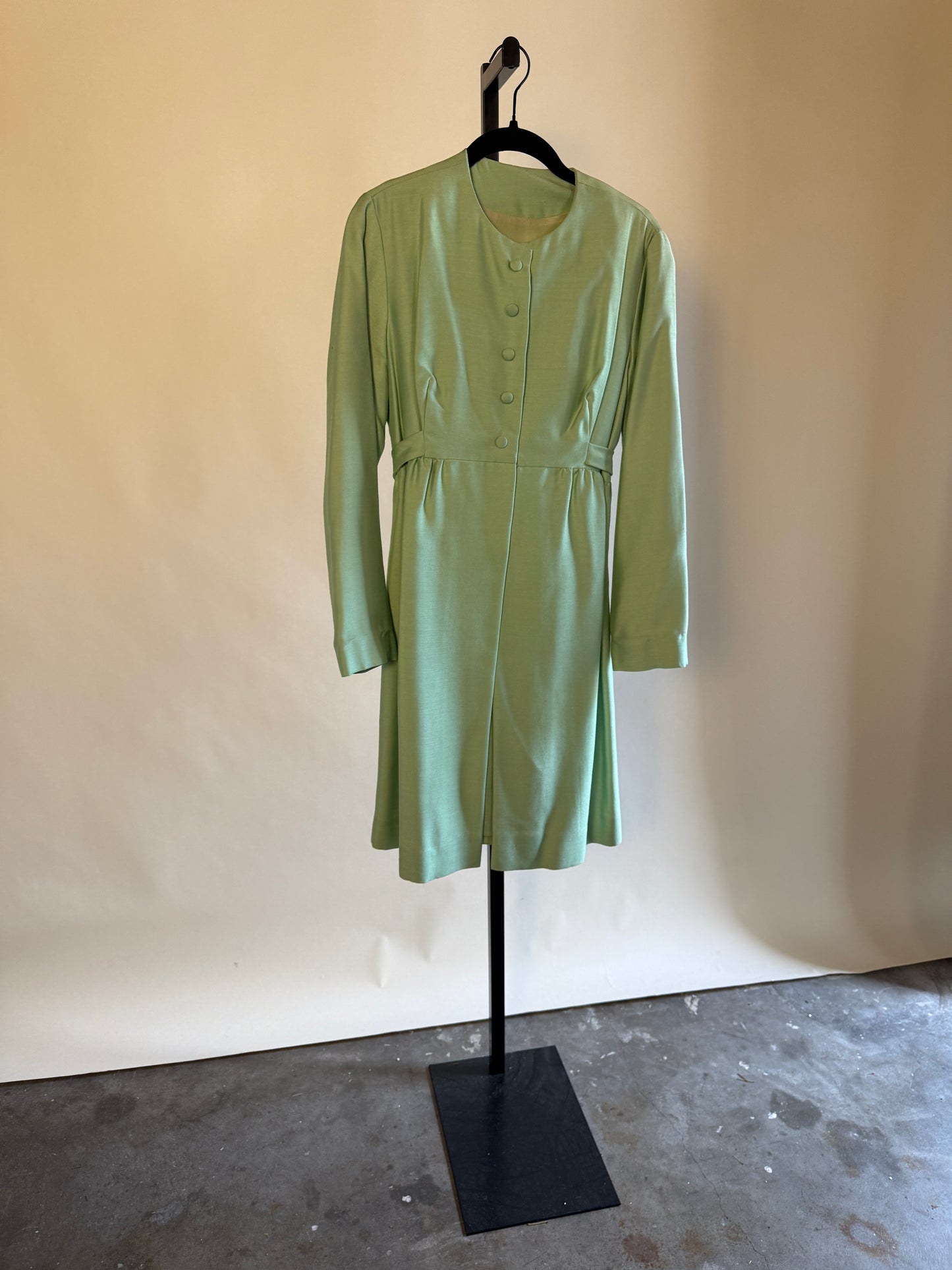 Stunning 50s/60s Mint Green Cocktail Dress with Matching Overcoat - perfect condition!