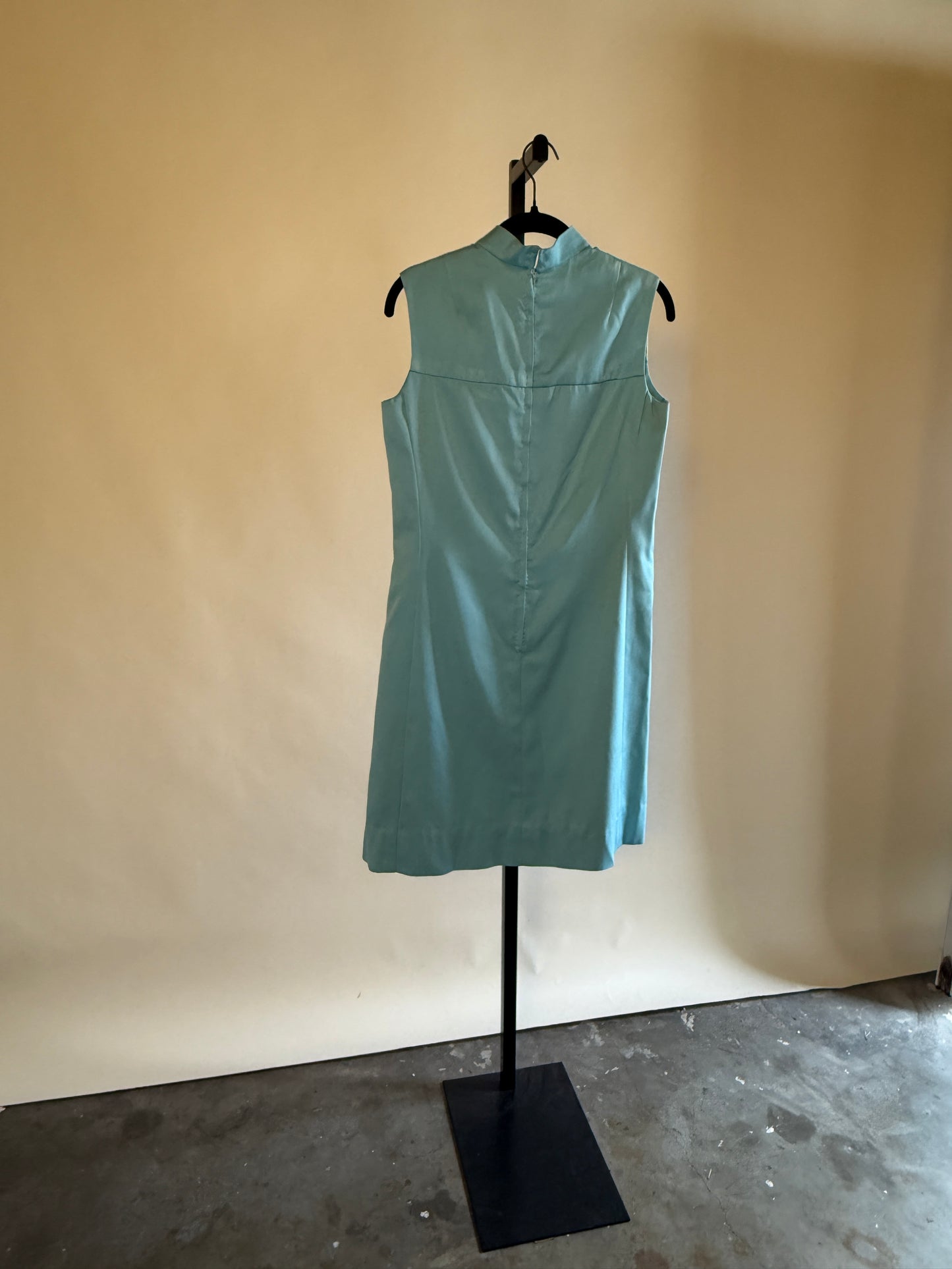 Classic 60s Baby Blue Mock Neck Shift Dress