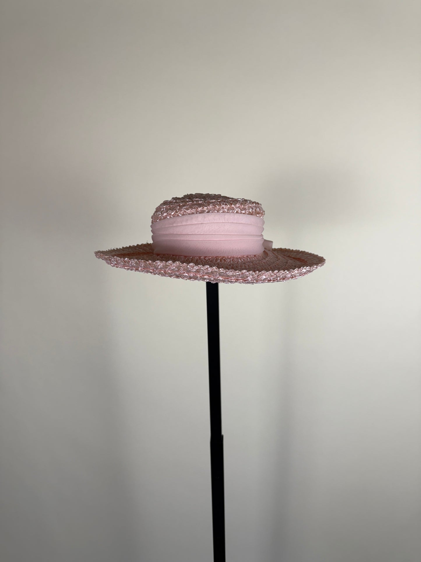 Pink Bow Straw Hat