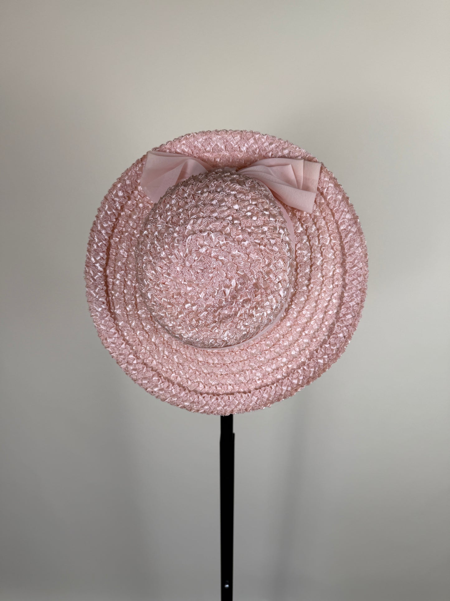 Pink Bow Straw Hat