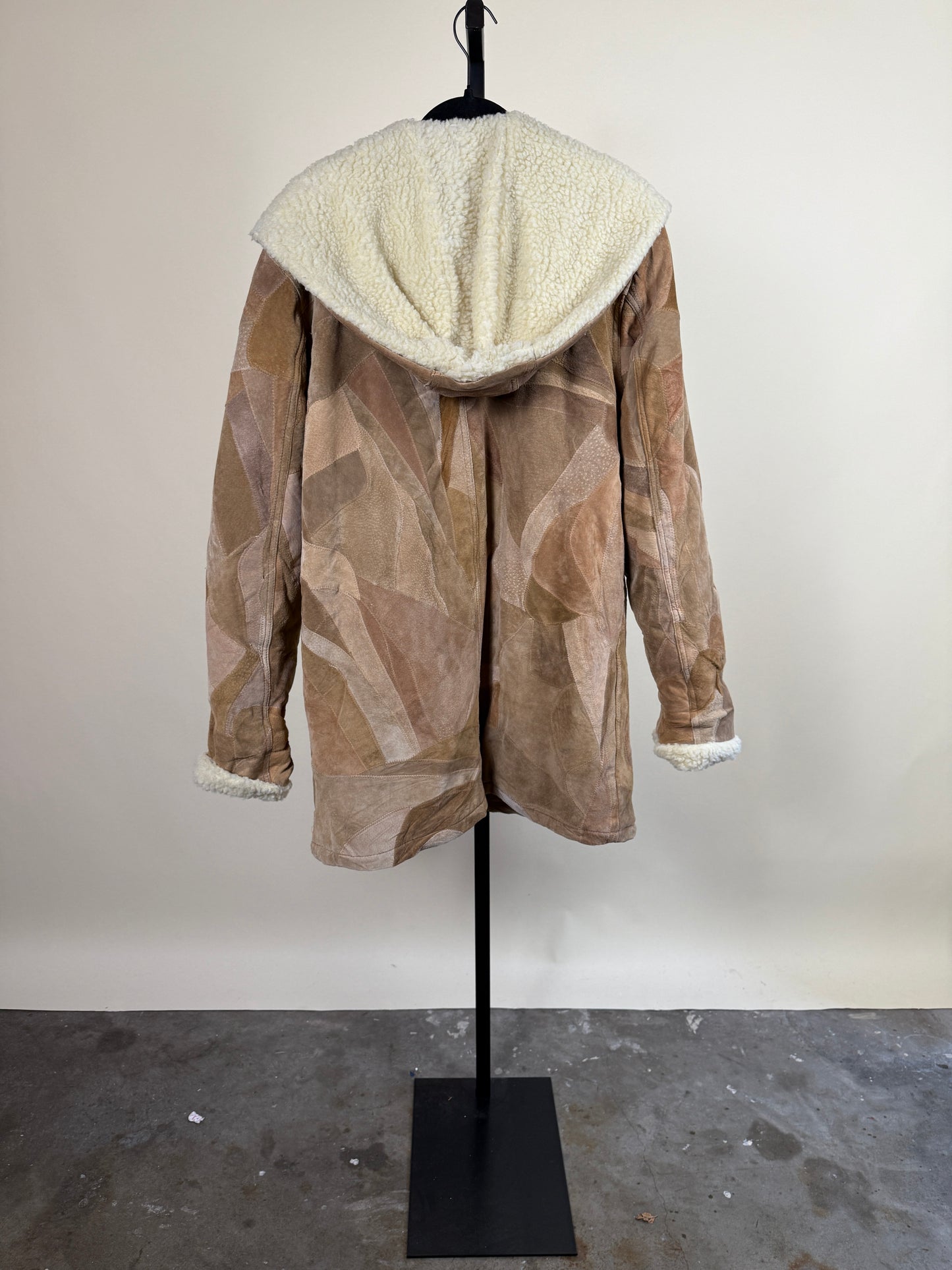 Oversized 100% Suede Patchwork Coat