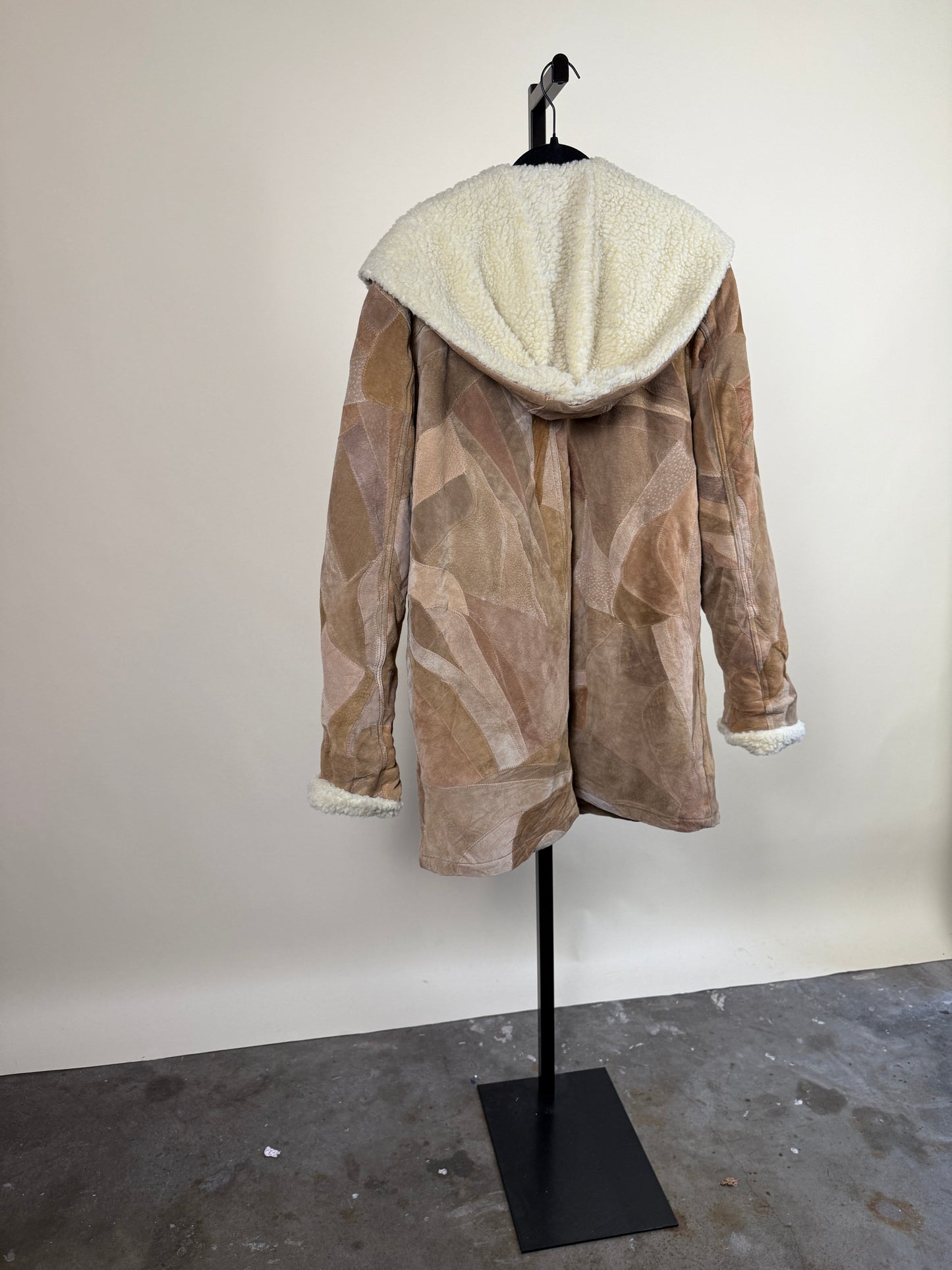 Oversized 100% Suede Patchwork Coat