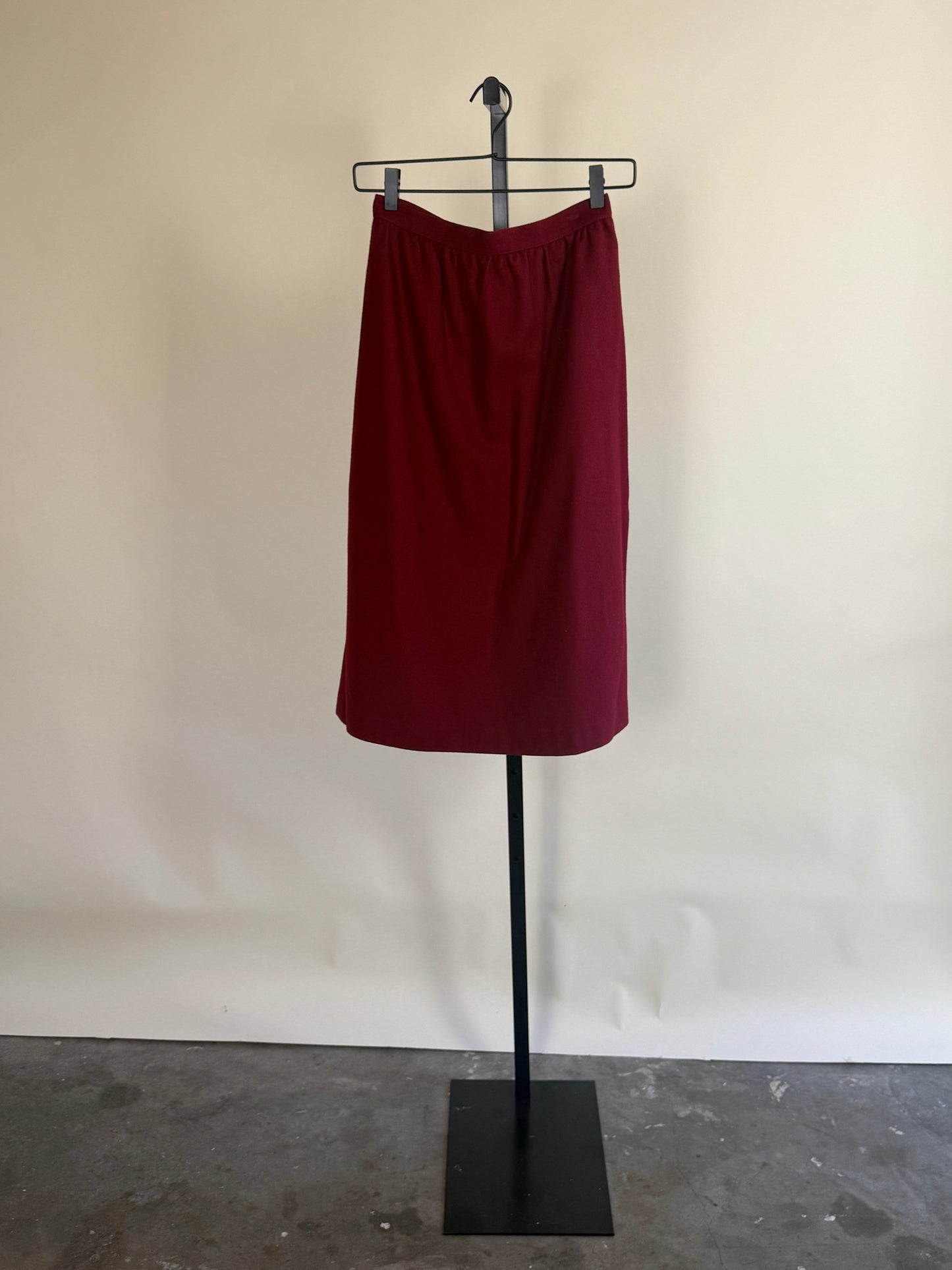 70s Burgundy Blazer & Skirt Suit Set with Velvet Collar