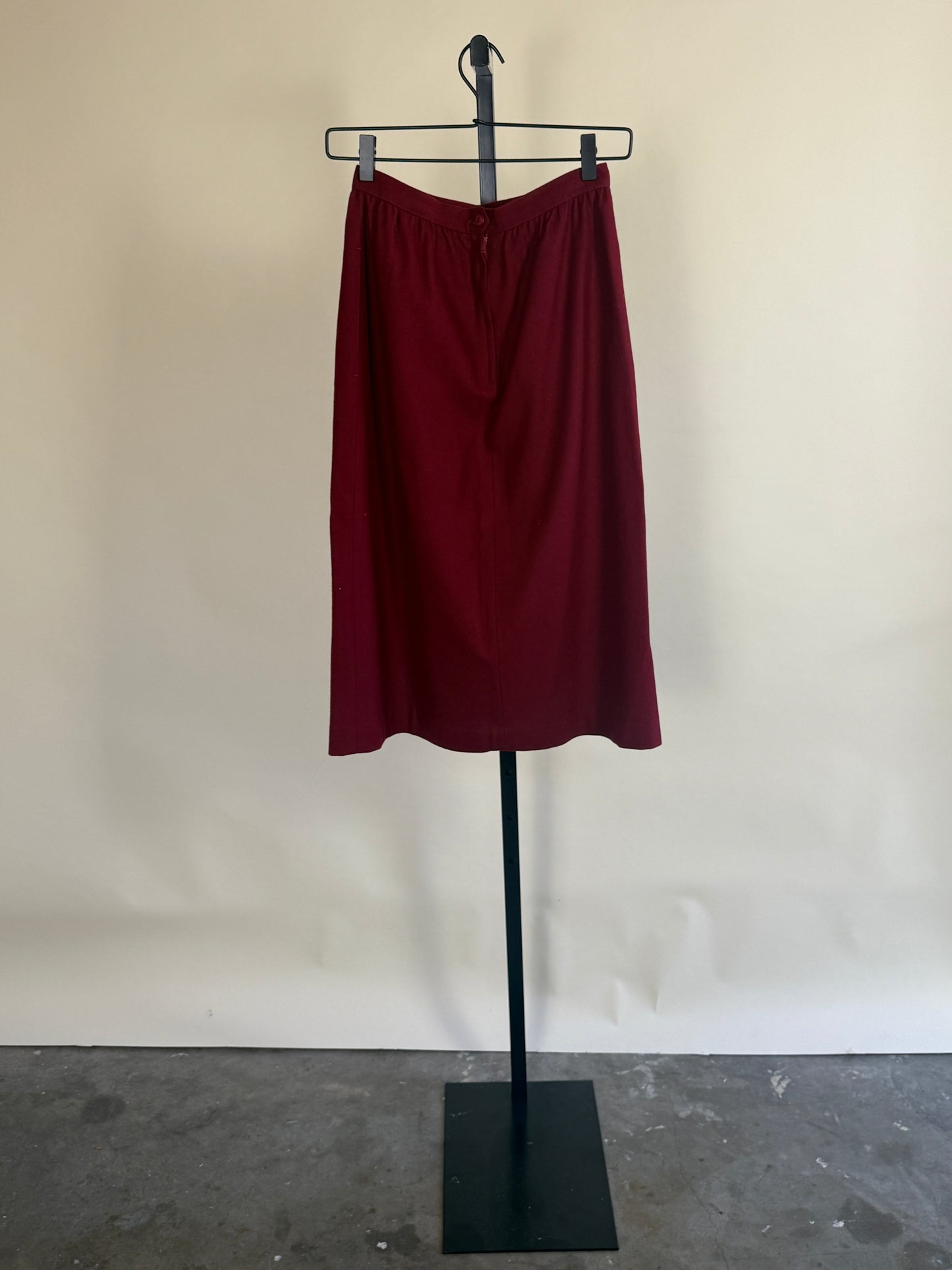 70s Burgundy Blazer & Skirt Suit Set with Velvet Collar