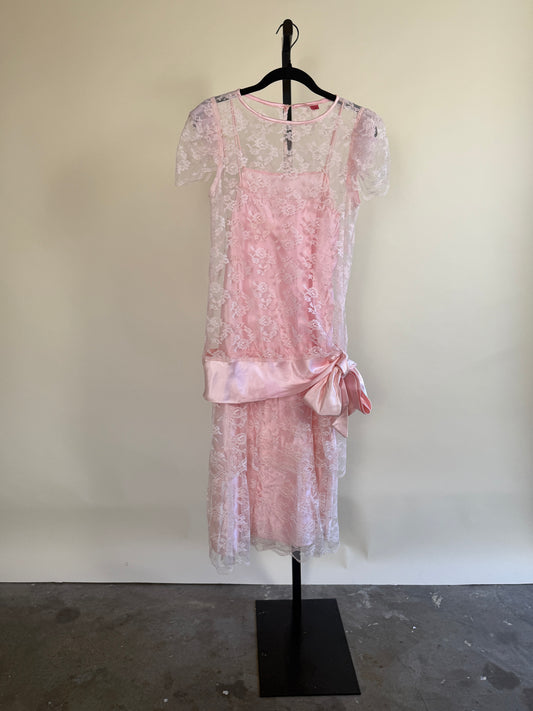 Pretty in Pink! 20s-30s Inspired Drop Waist Midi Dress