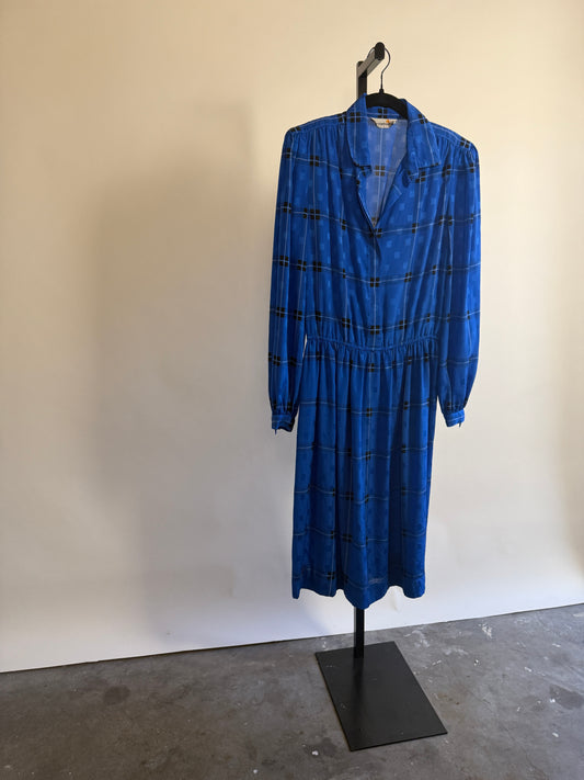 80's Royal Blue LIz Claiborne Shirt Dress
