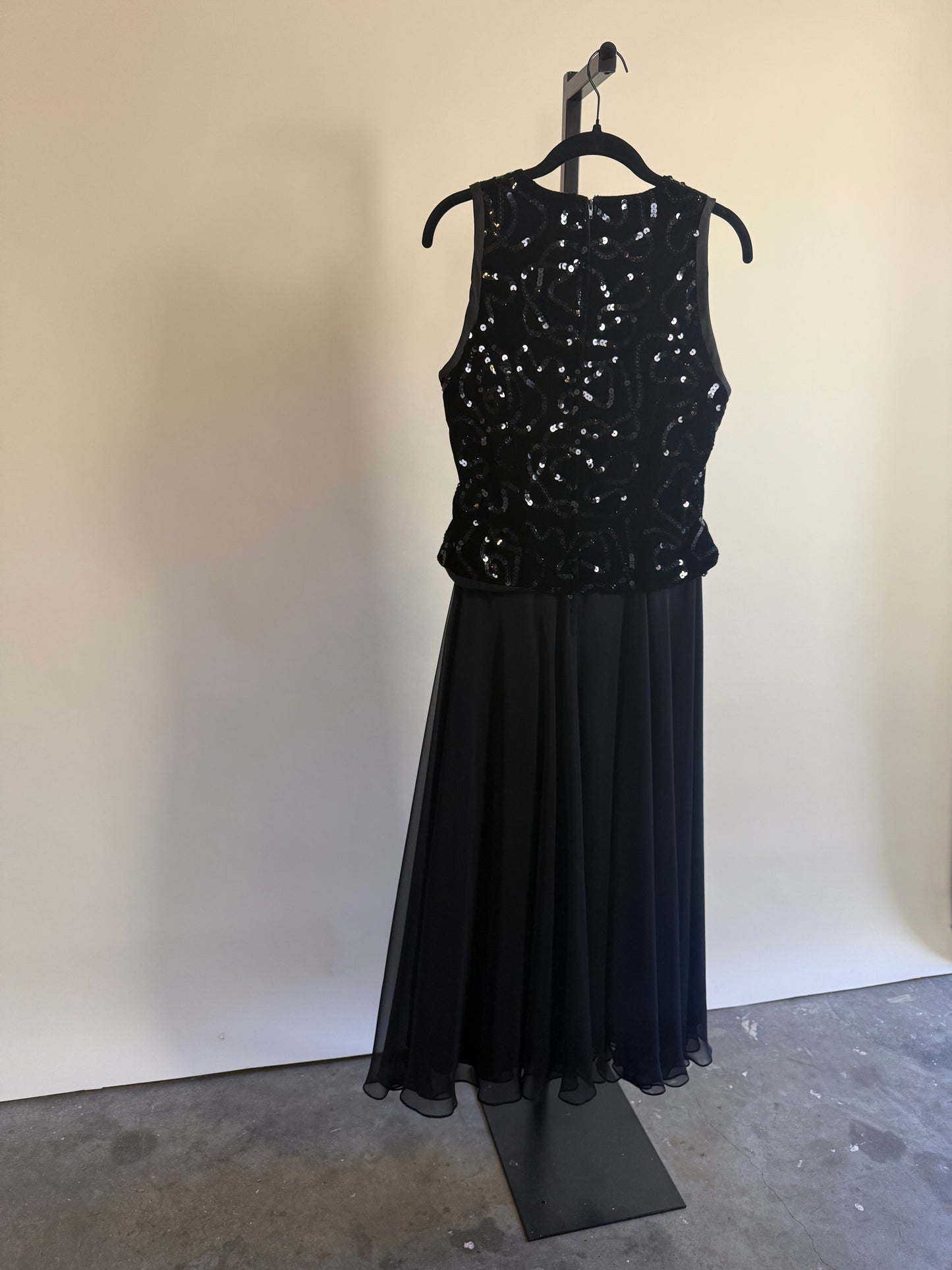 70s/80s Stunning Black Vest Sequined Dress