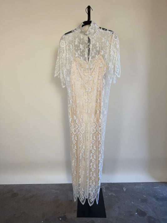 Rare Find! Stunning 70s Lace Wedding Gown by Jessica McClintock (Gunne Sax)