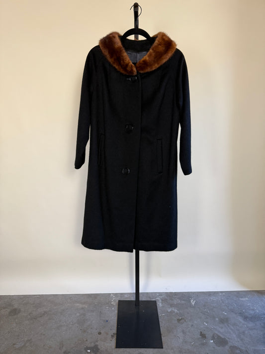 Classic Wool Coat w/ Fur Collar - Staple Piece!