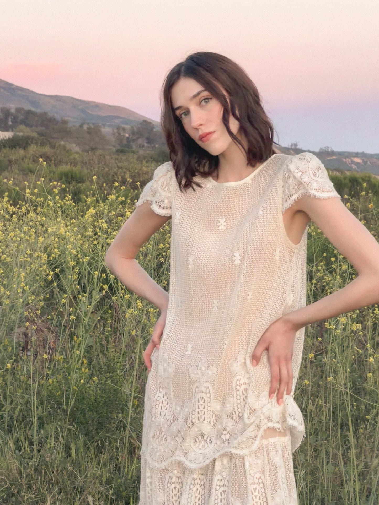 Ivory Lace 1920's Inspired Dress by I.magnin