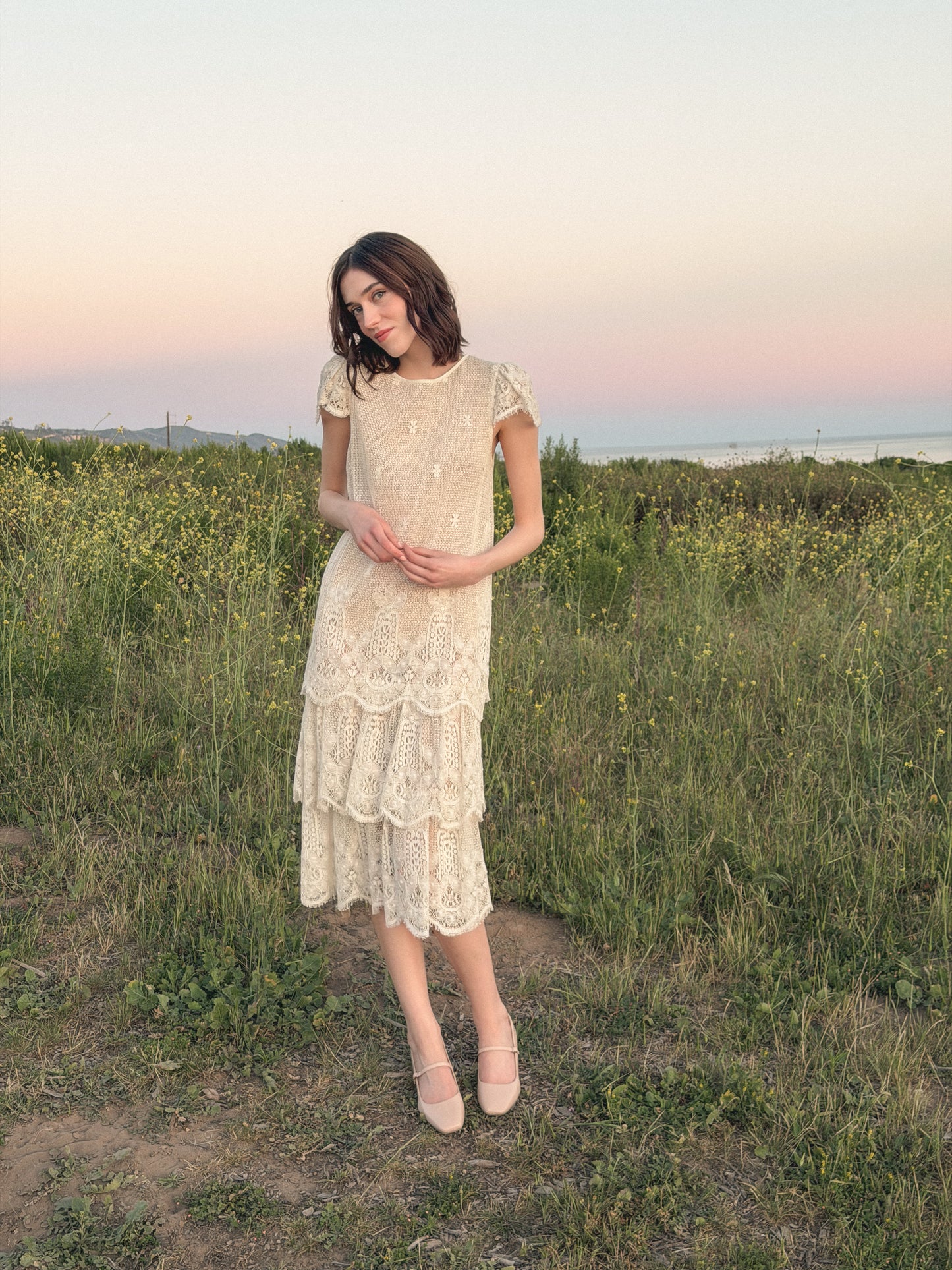 Ivory Lace 1920's Inspired Dress by I.magnin