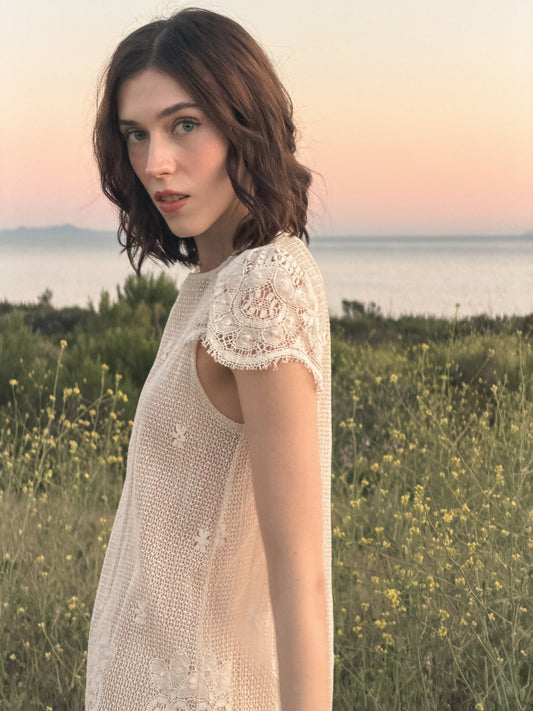 Ivory Lace 1920's Inspired Dress by I.magnin