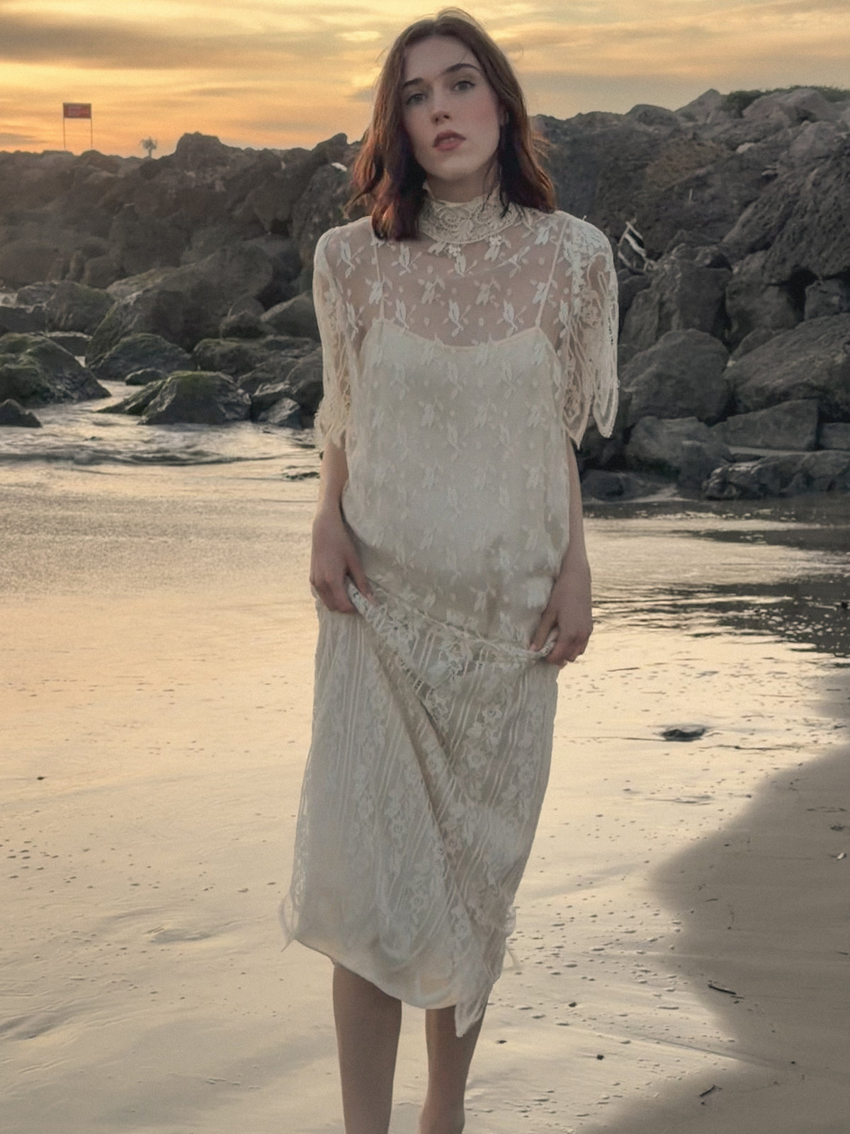 Rare Find! Stunning 70s Lace Wedding Gown by Jessica McClintock (Gunne Sax)