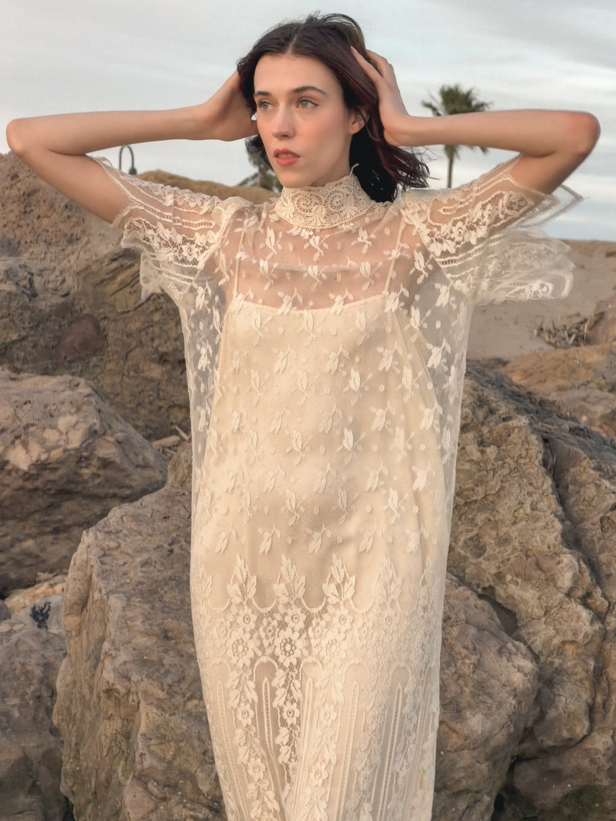 Rare Find! Stunning 70s Lace Wedding Gown by Jessica McClintock (Gunne Sax)