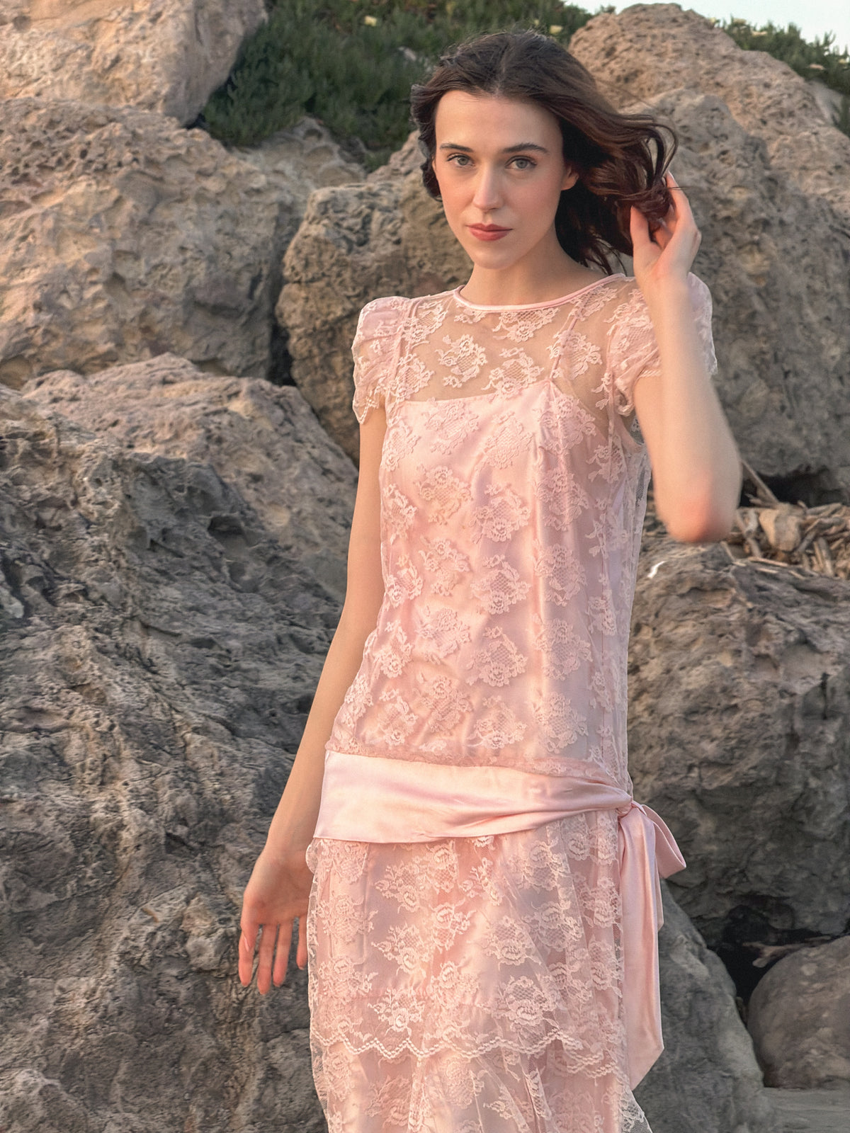 Pretty in Pink! 20s-30s Inspired Drop Waist Midi Dress