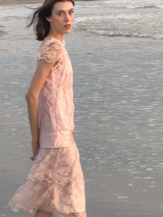 Pretty in Pink! 20s-30s Inspired Drop Waist Midi Dress