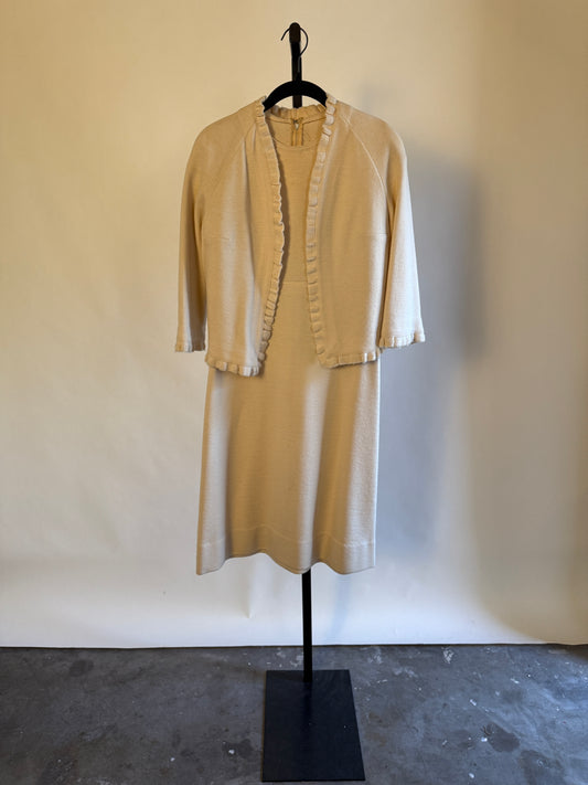 Ivory Wool Dress & Jacket Set