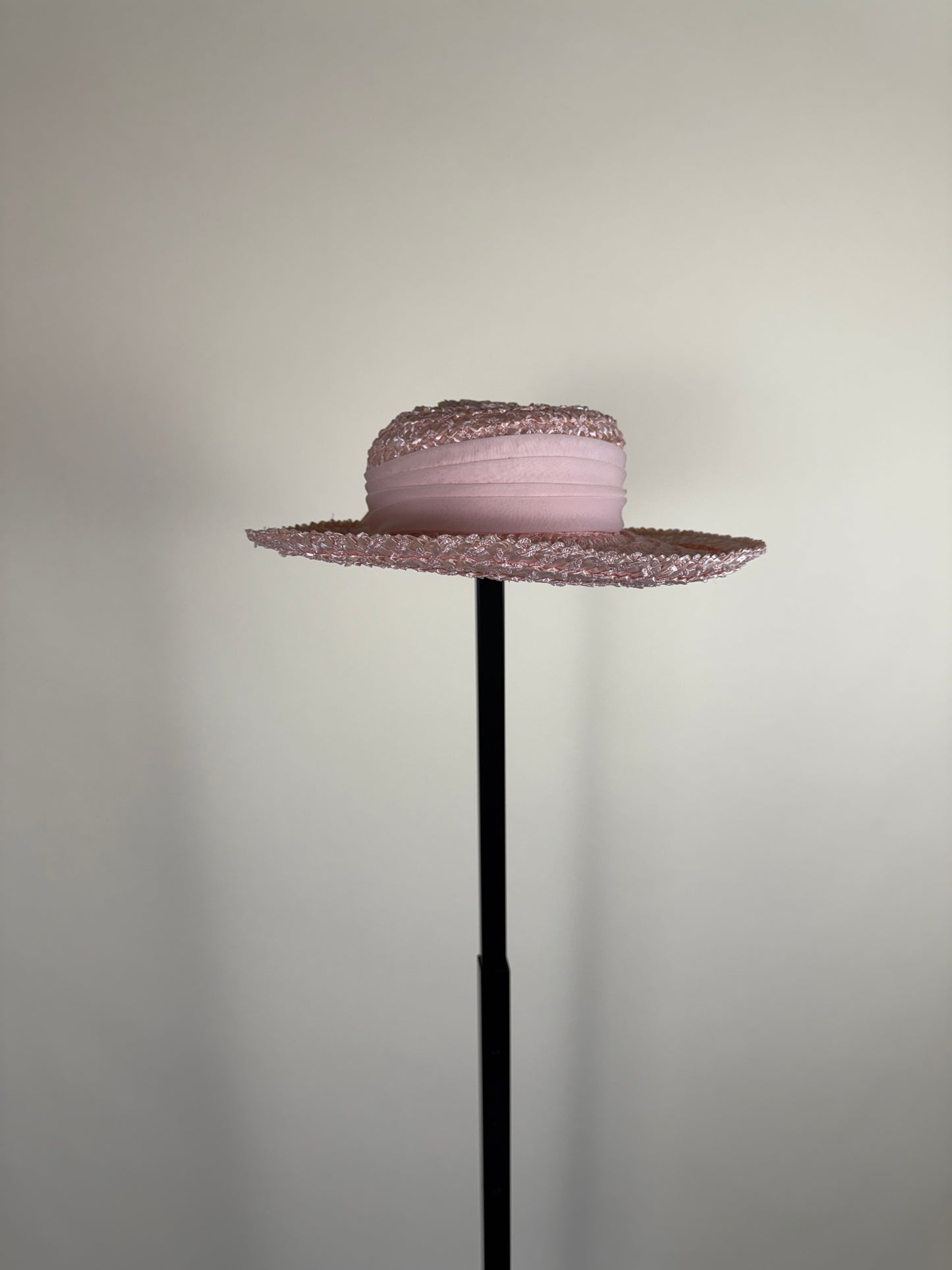 Pink Bow Straw Hat